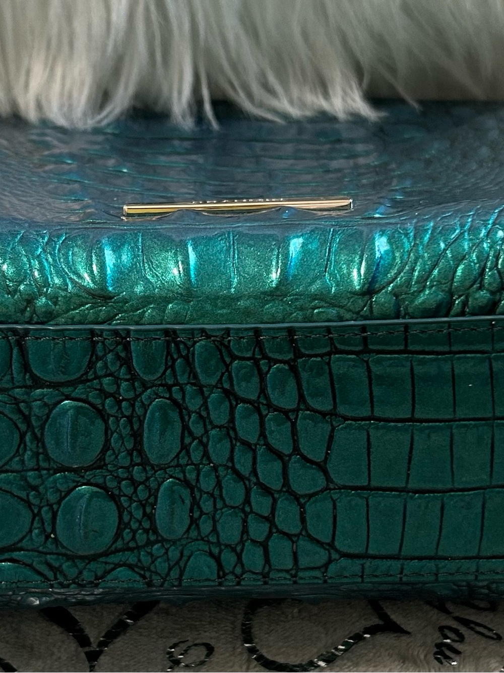 NWT Brahmin Hillary Shoulder Bag in Mystic Green Melbourne Croc Leather. - Picture 12 of 13